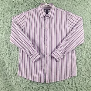 International Concepts Inc Xl Button Up Mens Purple Striped